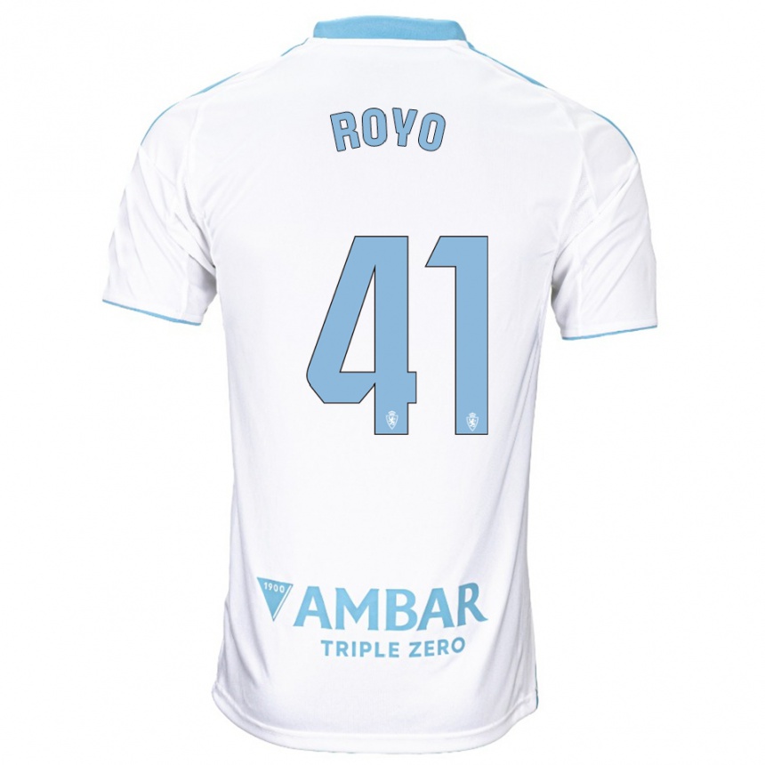 גברים כדורגל Eduardo Royo #41 לבן תכלת ג'רזי ביתית 2025/26