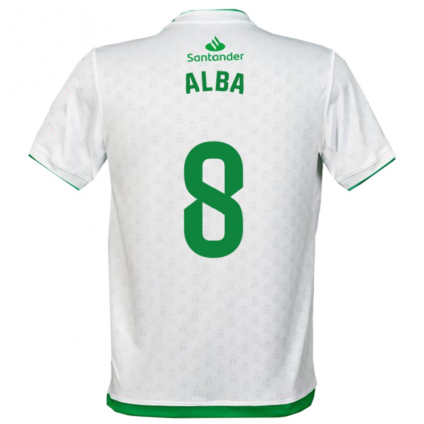 גברים כדורגל Alba Luzuriaga Albelda #8 ירוק לבן ג'רזי ביתית 2025/26