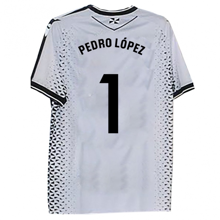 גברים כדורגל Pedro López #1 לבן שחור ג'רזי ביתית 2025/26