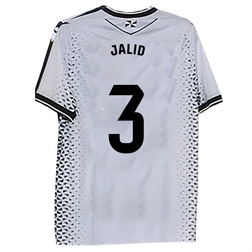 גברים כדורגל Jalid #3 לבן שחור ג'רזי ביתית 2025/26