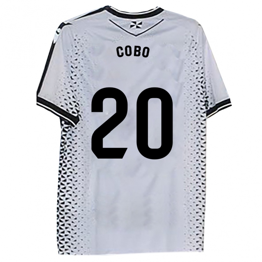 גברים כדורגל David Cobo #20 לבן שחור ג'רזי ביתית 2025/26