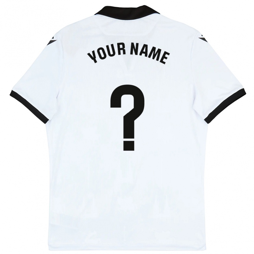 גברים כדורגל השם שלך #0 לבן שחור ג'רזי ביתית 2025/26