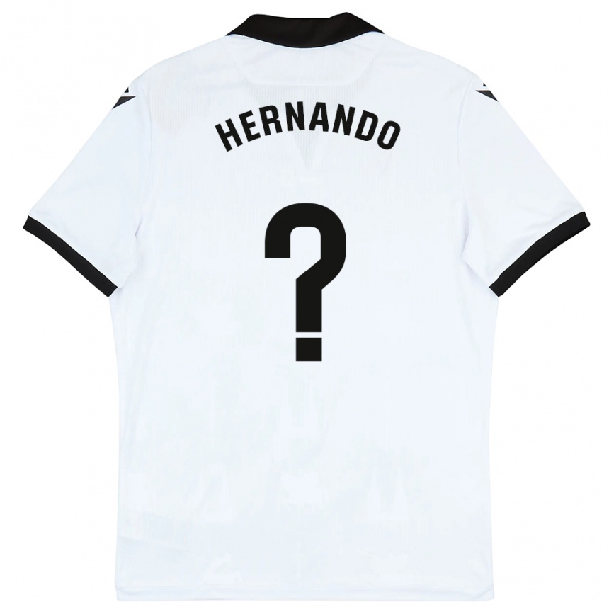 גברים כדורגל Marcos Hernando #0 לבן שחור ג'רזי ביתית 2025/26