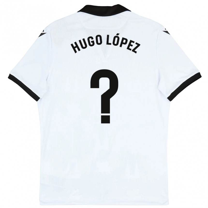גברים כדורגל Hugo López #0 לבן שחור ג'רזי ביתית 2025/26