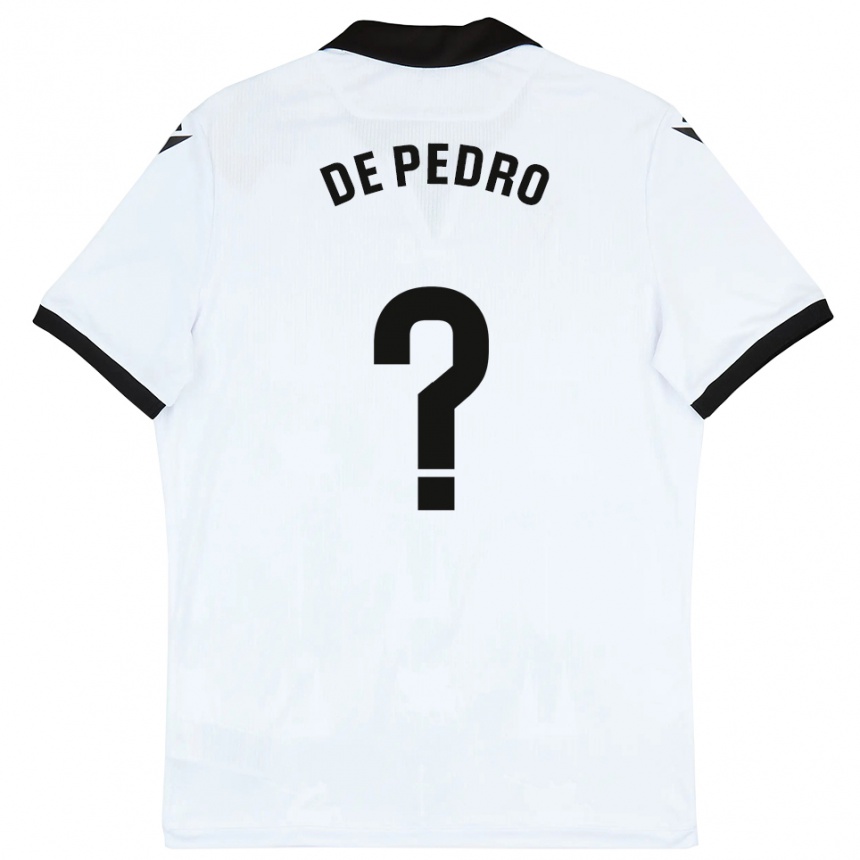גברים כדורגל Marc De Pedro #0 לבן שחור ג'רזי ביתית 2025/26