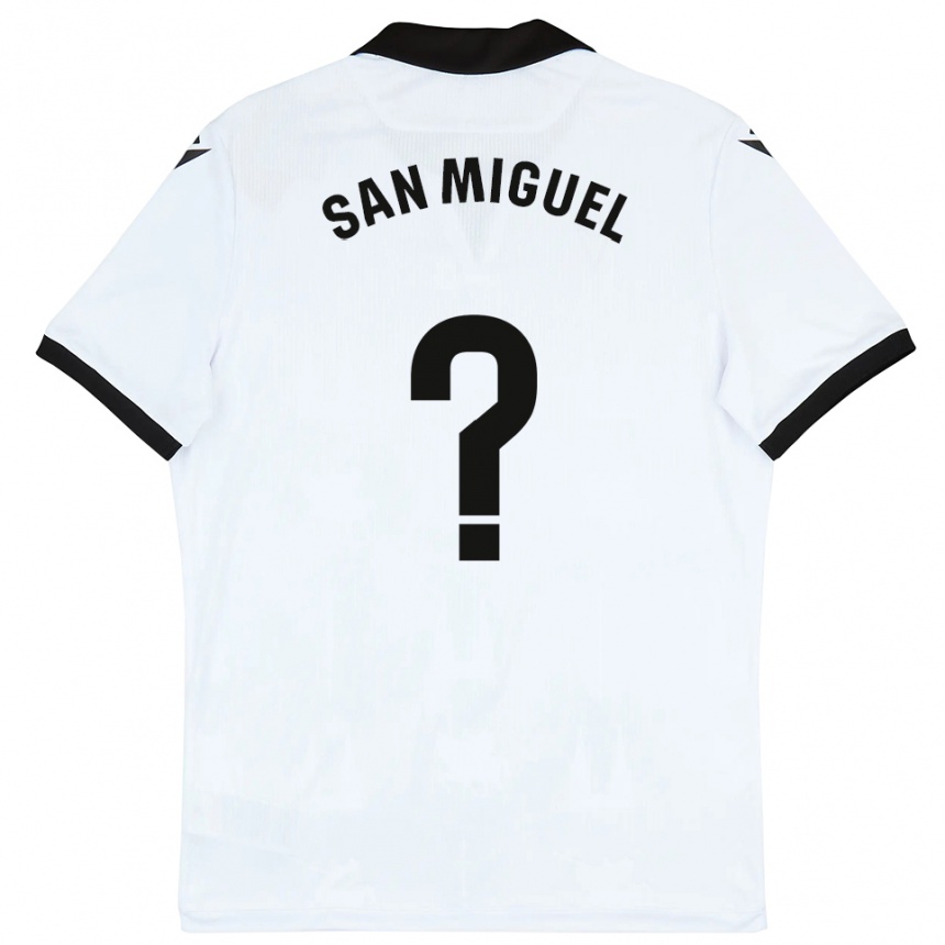 גברים כדורגל Darío San Miguel #0 לבן שחור ג'רזי ביתית 2025/26