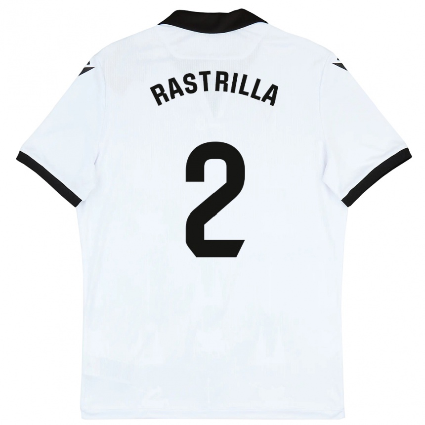 גברים כדורגל Hugo Rastrilla #2 לבן שחור ג'רזי ביתית 2025/26