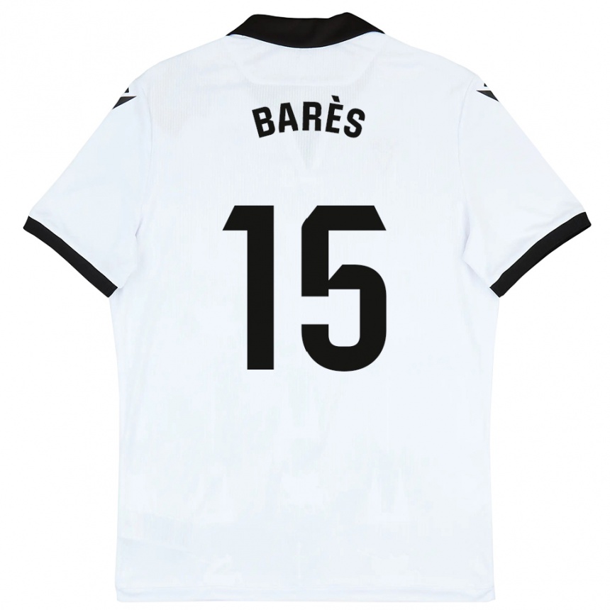 גברים כדורגל גבריאל בארס #15 לבן שחור ג'רזי ביתית 2025/26