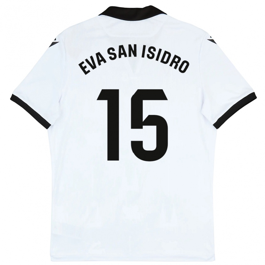 גברים כדורגל Eva San Isidro #15 לבן שחור ג'רזי ביתית 2025/26