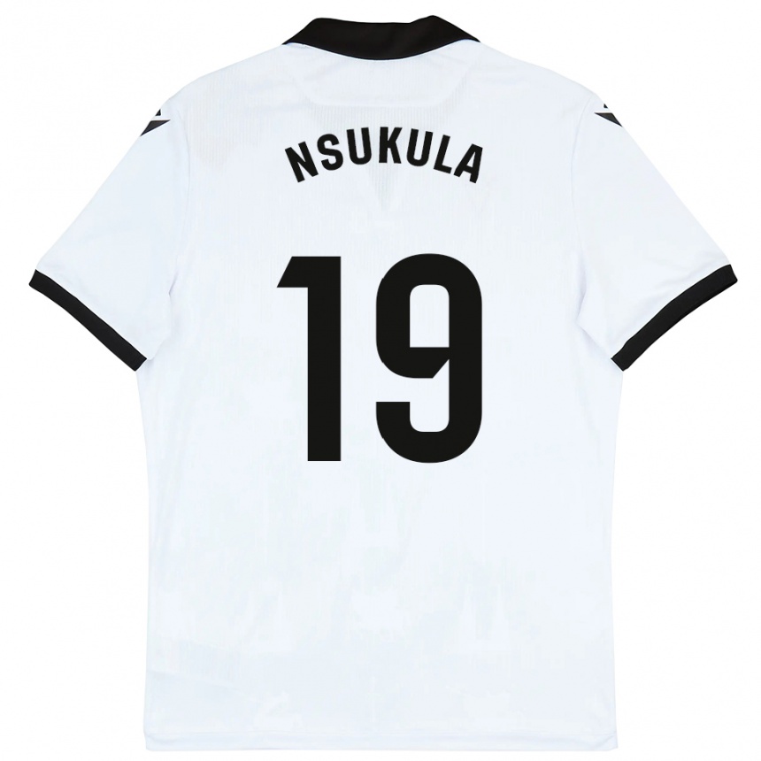 גברים כדורגל Georges Nsukula #19 לבן שחור ג'רזי ביתית 2025/26