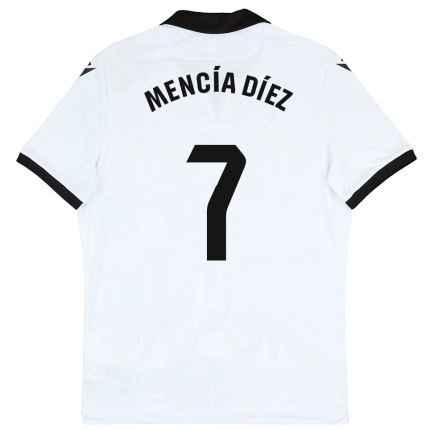 גברים כדורגל Mencía Díez #7 לבן שחור ג'רזי ביתית 2025/26