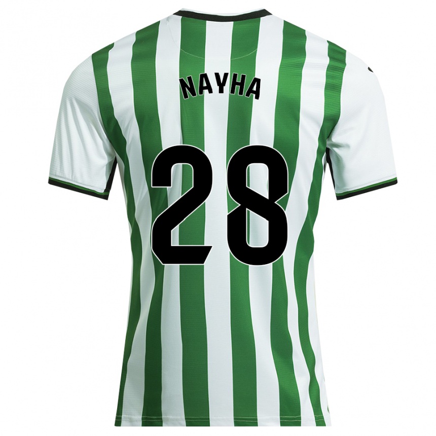 גברים כדורגל Nayha Torrejón Moreno #28 לבן ירוק ג'רזי ביתית 2025/26