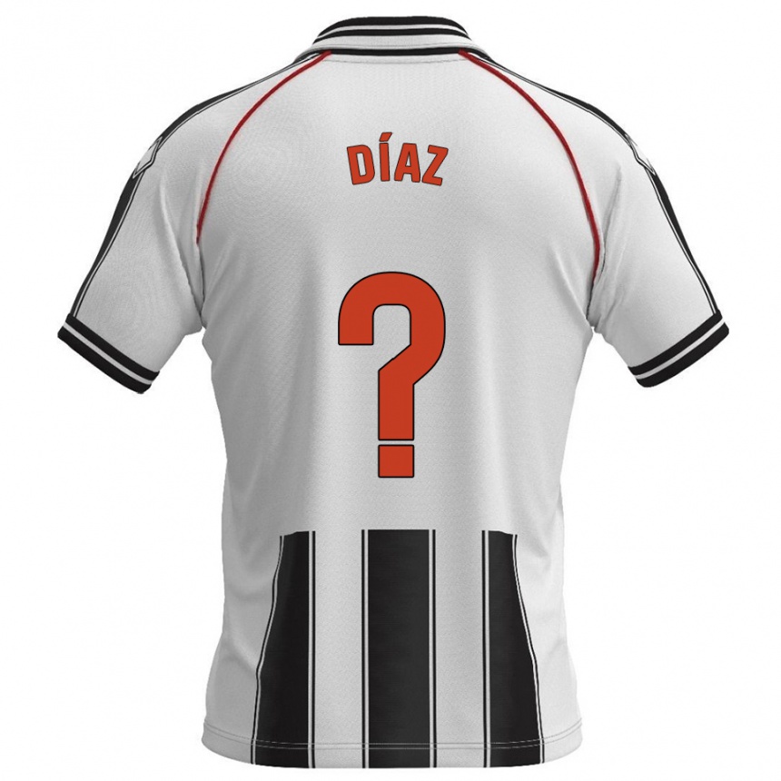 גברים כדורגל Josep Díaz #0 לבן שחור ג'רזי ביתית 2025/26