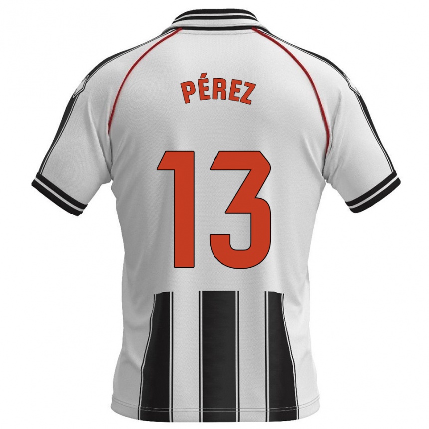 גברים כדורגל Axel Pérez #13 לבן שחור ג'רזי ביתית 2025/26