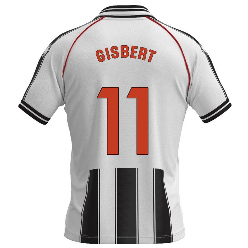גברים כדורגל Enric Gisbert #11 לבן שחור ג'רזי ביתית 2025/26