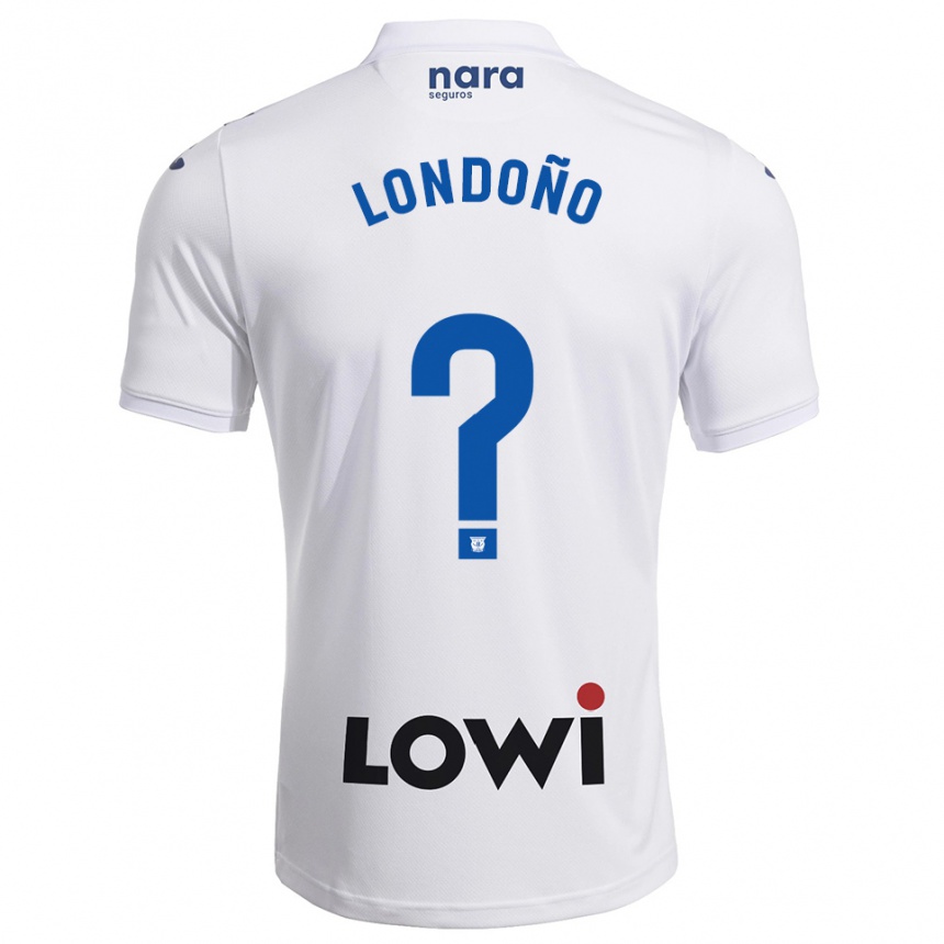 גברים כדורגל Joan Londoño #0 לבן נייבי ג'רזי ביתית 2025/26