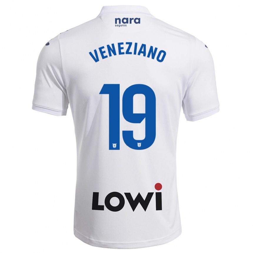 גברים כדורגל Francesco Veneziano #19 לבן נייבי ג'רזי ביתית 2025/26