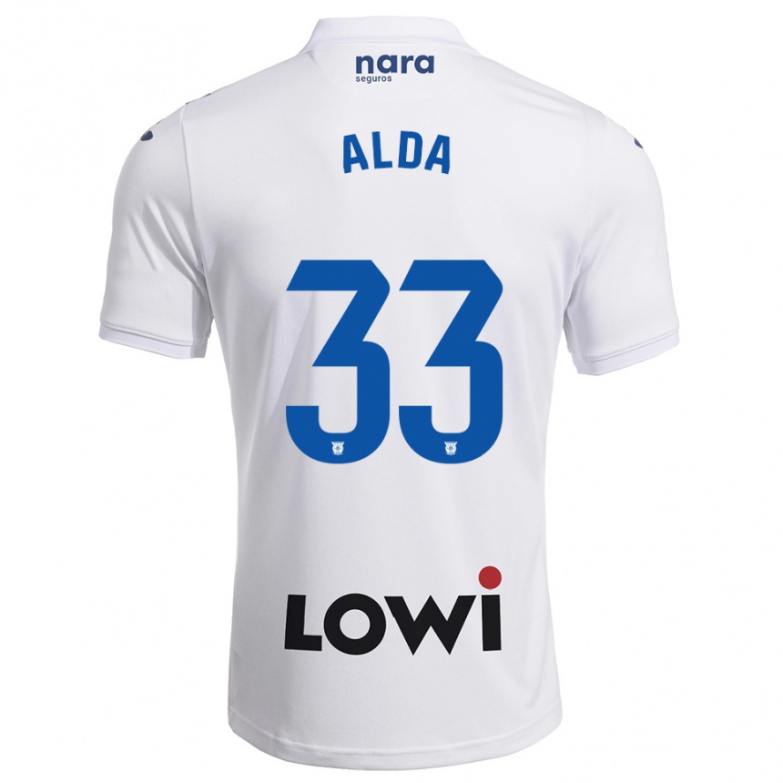 גברים כדורגל Álex Alda #33 לבן נייבי ג'רזי ביתית 2025/26