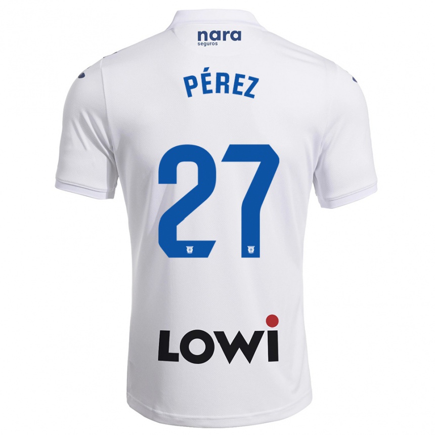 גברים כדורגל Noé Pérez #27 לבן נייבי ג'רזי ביתית 2025/26