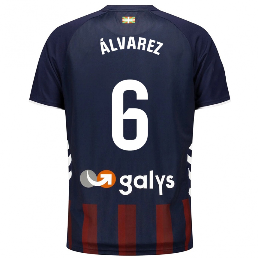 גברים כדורגל Sergio Álvarez #6 כחול נייבי אדום ג'רזי ביתית 2025/26
