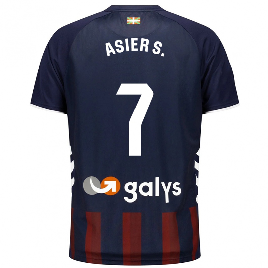גברים כדורגל Asier Sánchez #7 כחול נייבי אדום ג'רזי ביתית 2025/26