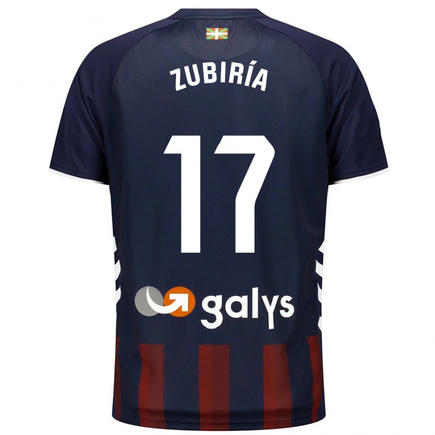 גברים כדורגל Iker Zubiría #17 כחול נייבי אדום ג'רזי ביתית 2025/26