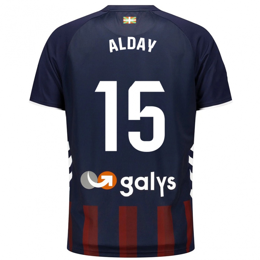 גברים כדורגל Iker Alday #15 כחול נייבי אדום ג'רזי ביתית 2025/26