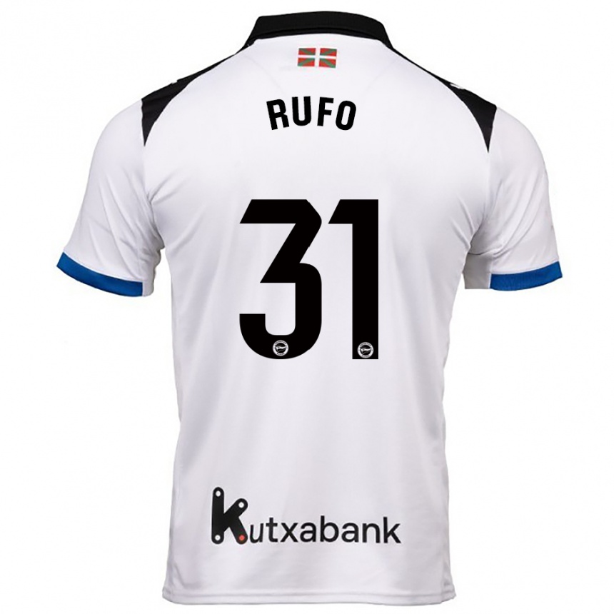 גברים כדורגל Dennis Rufo #31 לבן כחול הרחק ג'רזי 2025/26