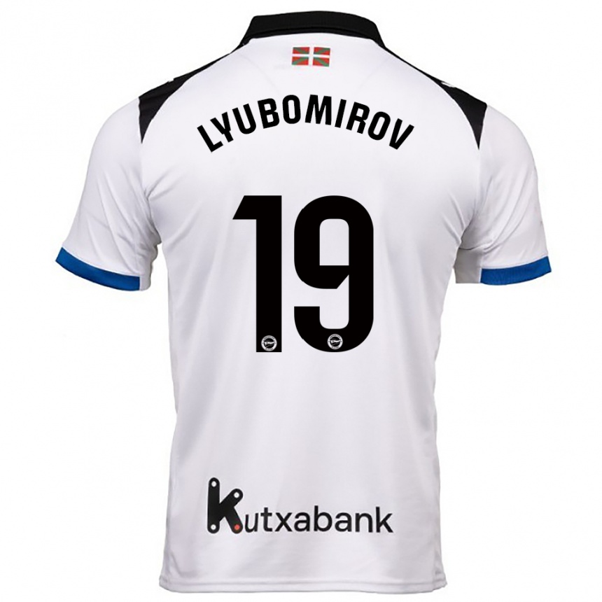 גברים כדורגל Daniel Lyubomirov #19 לבן כחול הרחק ג'רזי 2025/26