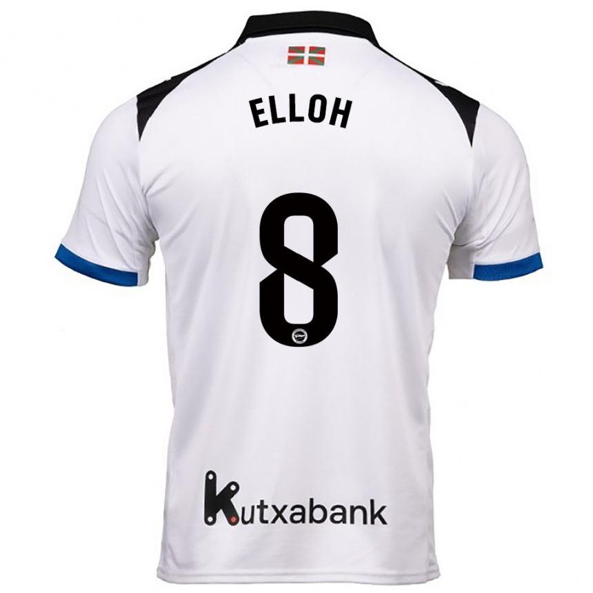 גברים כדורגל Rebecca Elloh #8 לבן כחול הרחק ג'רזי 2025/26