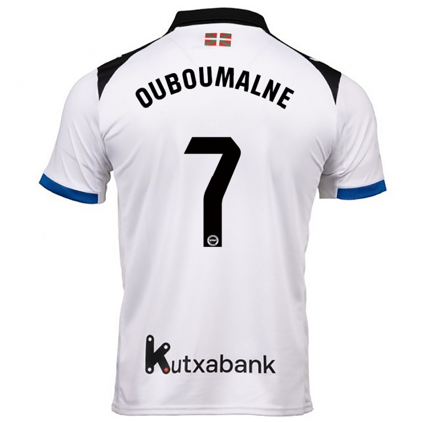 גברים כדורגל Ibra Ouboumalne #7 לבן כחול הרחק ג'רזי 2025/26