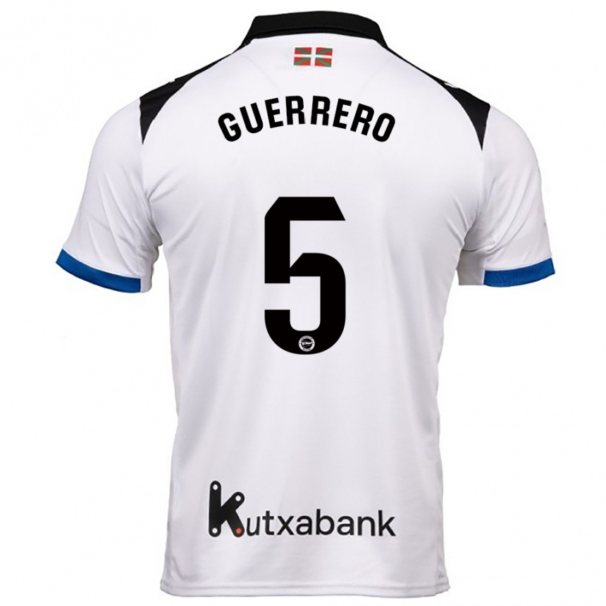 גברים כדורגל Ángel Guerrero #5 לבן כחול הרחק ג'רזי 2025/26