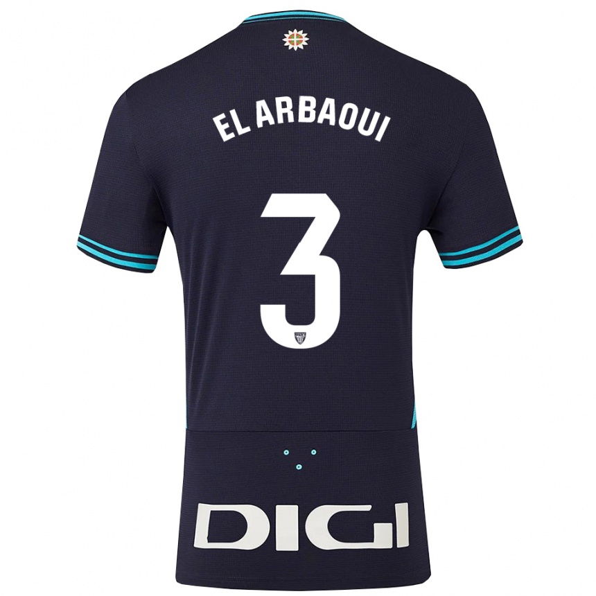 גברים כדורגל Ilyas El Arbaoui #3 כחול נייבי תכלת הרחק ג'רזי 2025/26