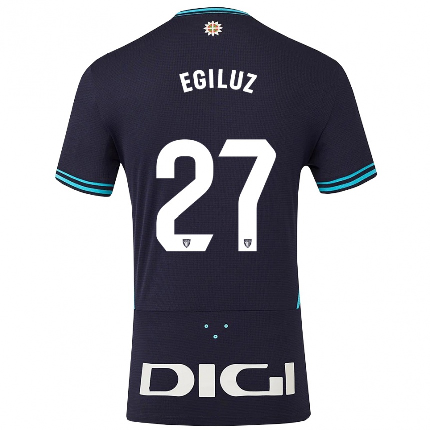 גברים כדורגל Unai Egiluz #27 כחול נייבי תכלת הרחק ג'רזי 2025/26