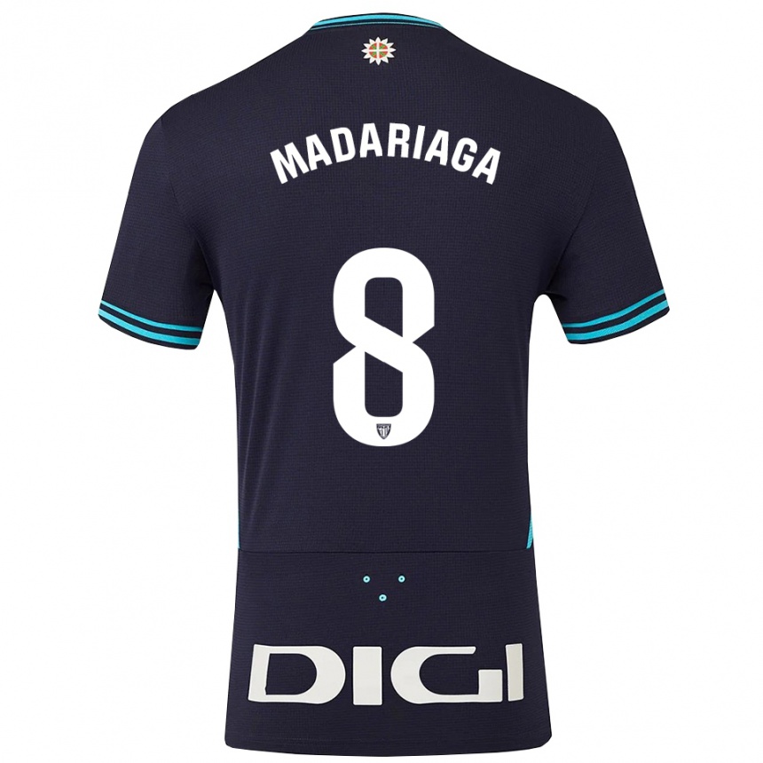 גברים כדורגל Joan Madariaga #8 כחול נייבי תכלת הרחק ג'רזי 2025/26