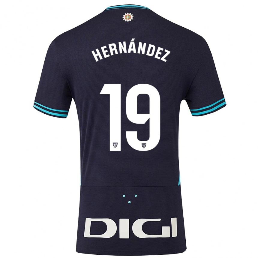 גברים כדורגל Egoitz Hernández #19 כחול נייבי תכלת הרחק ג'רזי 2025/26