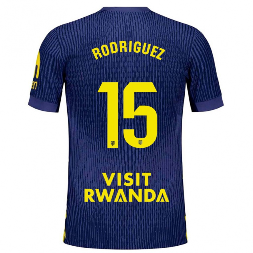 גברים כדורגל Cinta Rodríguez #15 כחול נייבי צהוב הרחק ג'רזי 2025/26