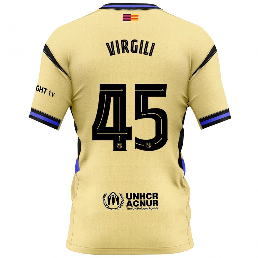 גברים כדורגל Jan Virgili #45 צהוב שחור הרחק ג'רזי 2025/26
