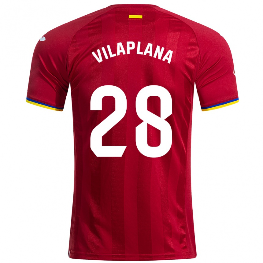 גברים כדורגל Marc Vilaplana #28 אדום צהוב כחול הרחק ג'רזי 2025/26