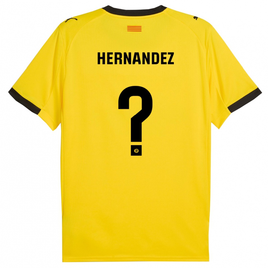 גברים כדורגל גילם הרננדז #0 צהוב שחור הרחק ג'רזי 2025/26