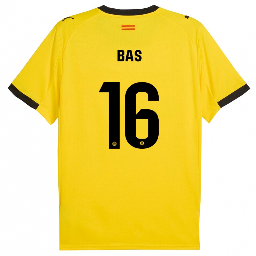 גברים כדורגל Jordi Bas #16 צהוב שחור הרחק ג'רזי 2025/26