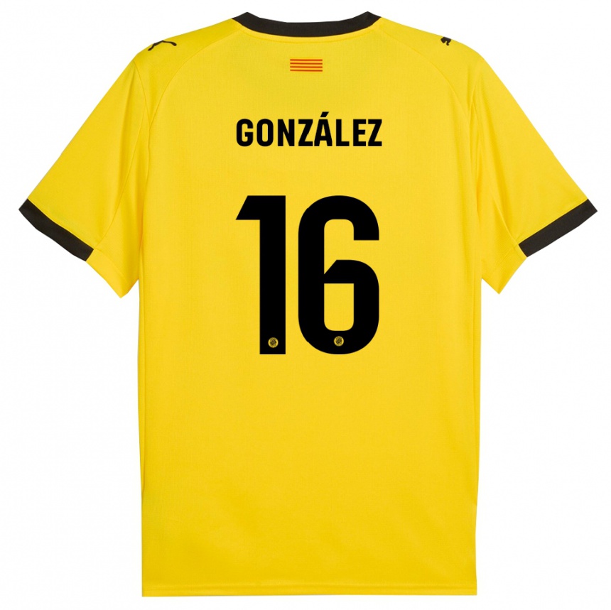 גברים כדורגל Lau González #16 צהוב שחור הרחק ג'רזי 2025/26
