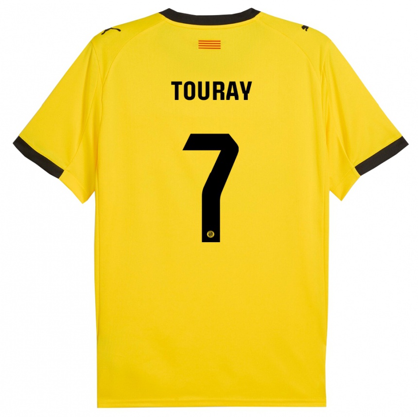 גברים כדורגל Muhammed Touray #7 צהוב שחור הרחק ג'רזי 2025/26