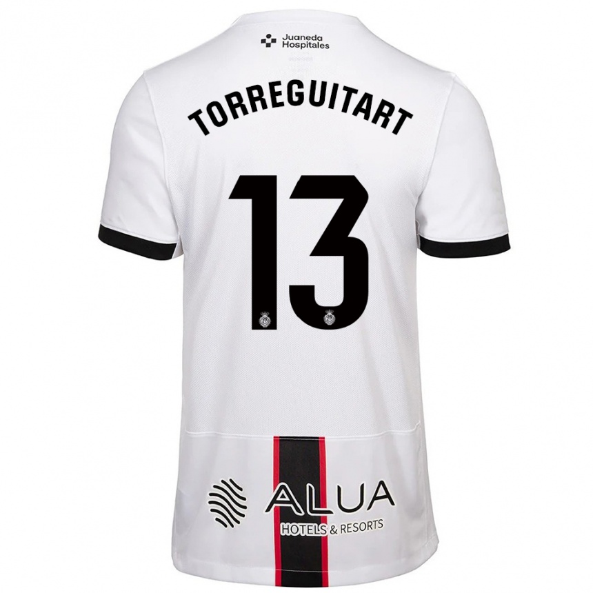 גברים כדורגל Nil Torreguitart #13 לבן שחור הרחק ג'רזי 2025/26