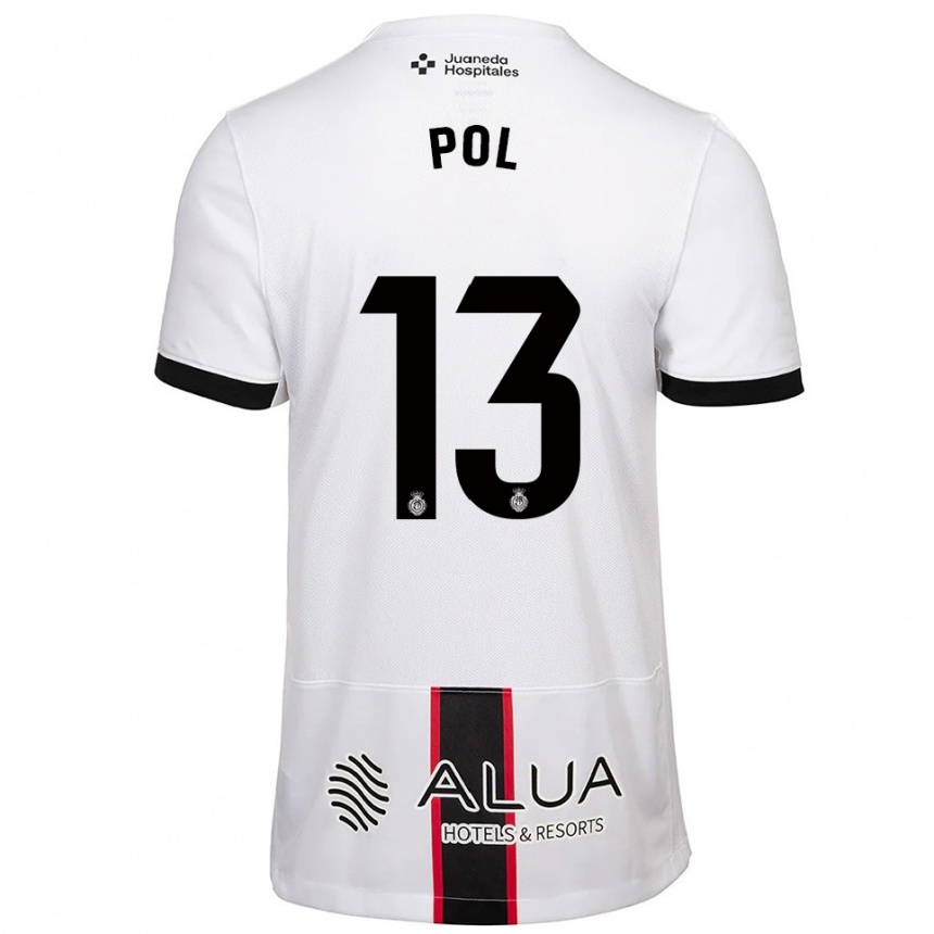 גברים כדורגל Joan Pol #13 לבן שחור הרחק ג'רזי 2025/26