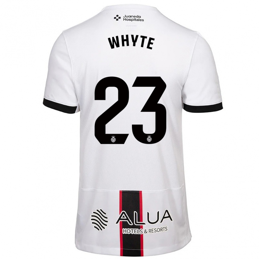 גברים כדורגל Michael Whyte #23 לבן שחור הרחק ג'רזי 2025/26
