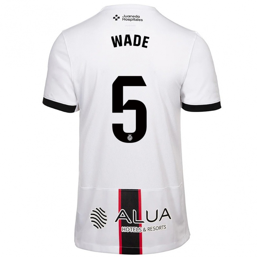 גברים כדורגל Sebas Wade #5 לבן שחור הרחק ג'רזי 2025/26