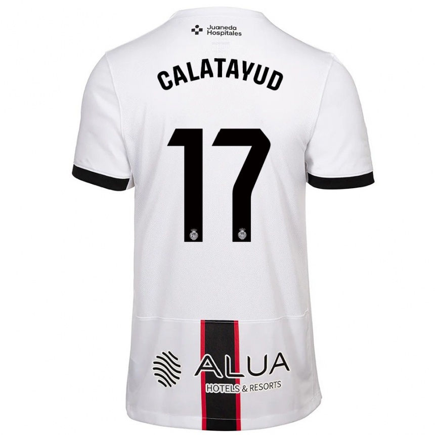 גברים כדורגל Miguel Calatayud #17 לבן שחור הרחק ג'רזי 2025/26