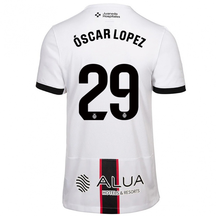 גברים כדורגל Óscar López #29 לבן שחור הרחק ג'רזי 2025/26