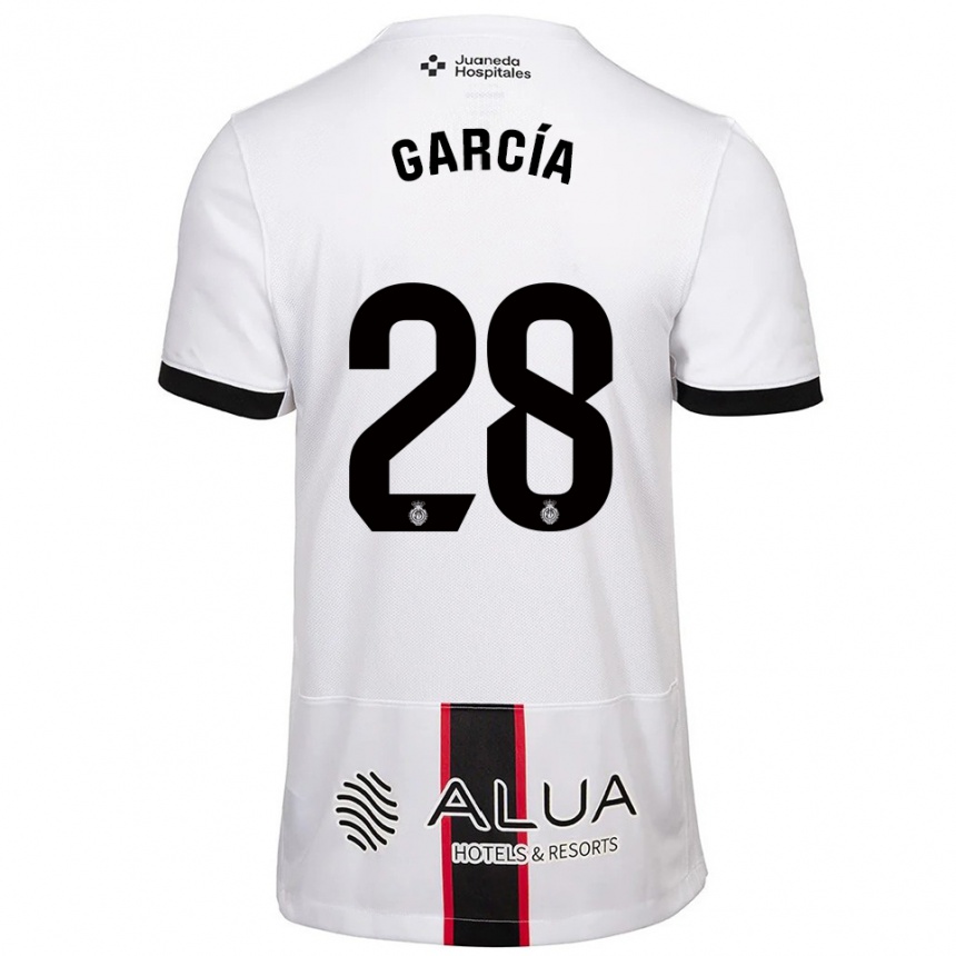 גברים כדורגל Jandro García #28 לבן שחור הרחק ג'רזי 2025/26